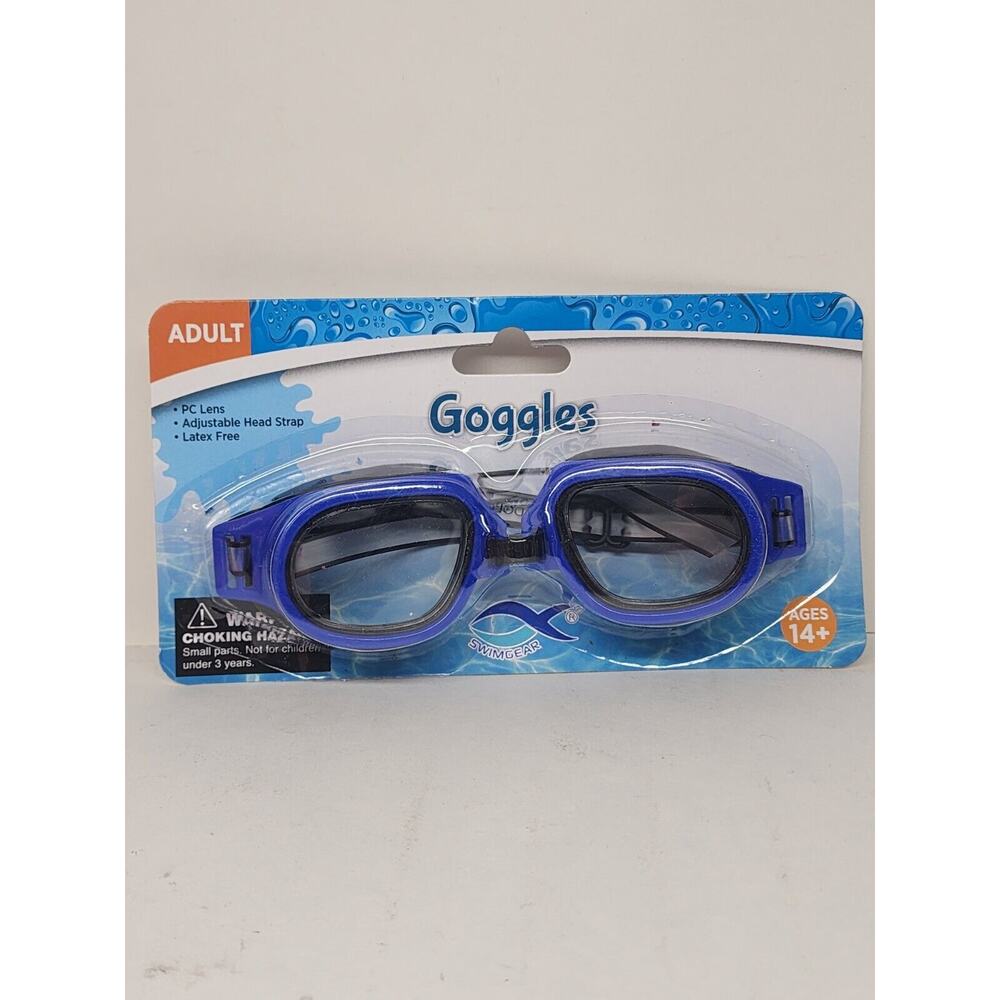 Swimgear Adult - Blue Swim Goggles - PC lens - Adjustable - Latex Free - Age 14+